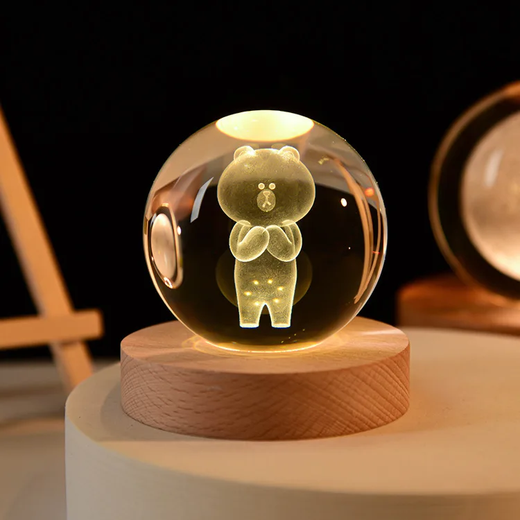 boule de cristal 3D système solaire gravé cadeau décoratif - Image 17