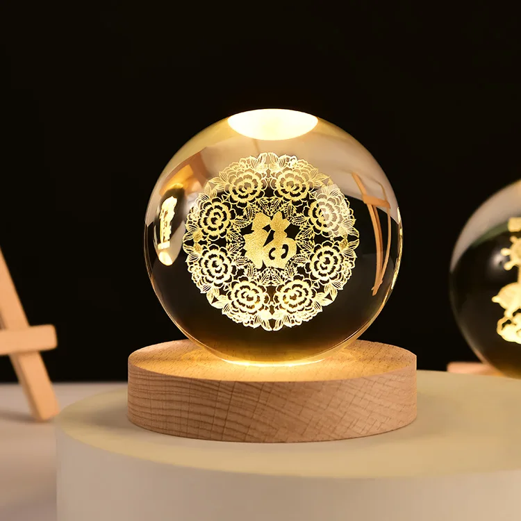 boule de cristal 3D système solaire gravé cadeau décoratif - Image 18