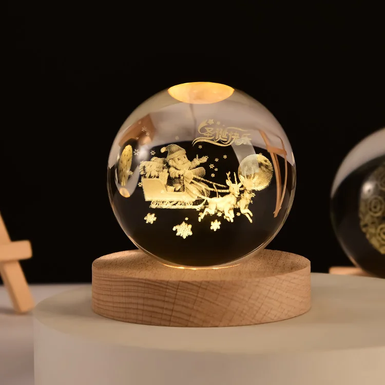 boule de cristal 3D système solaire gravé cadeau décoratif - Image 20