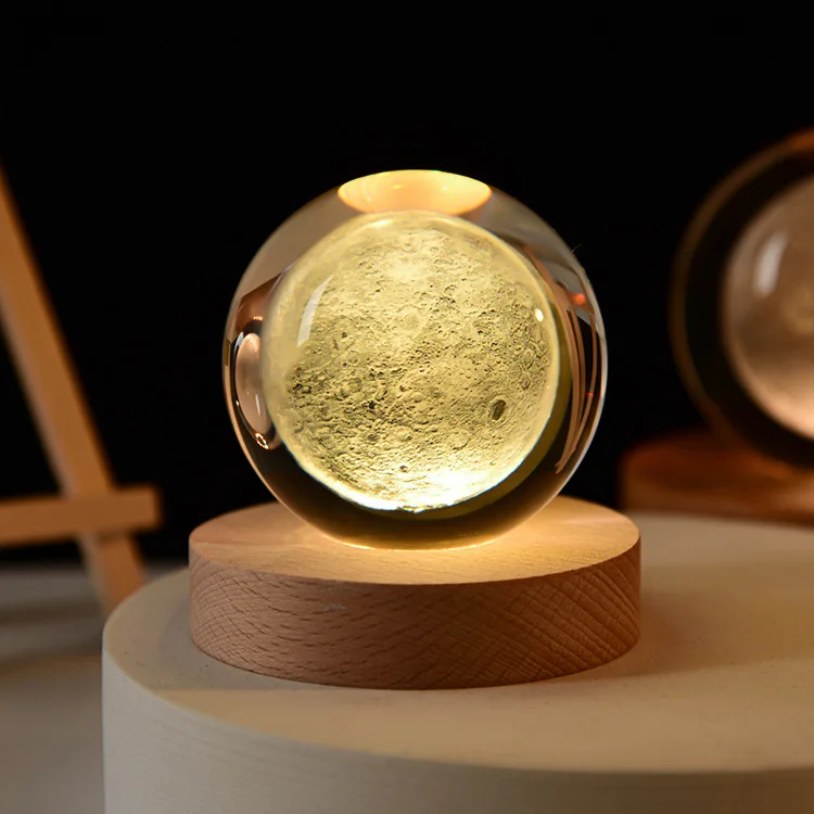 boule de cristal 3D système solaire gravé cadeau décoratif - Image 23