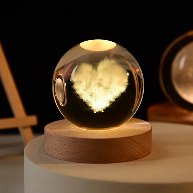 boule de cristal 3D système solaire gravé cadeau décoratif - Image 24