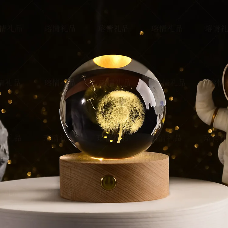 boule de cristal 3D système solaire gravé cadeau décoratif - Image 26