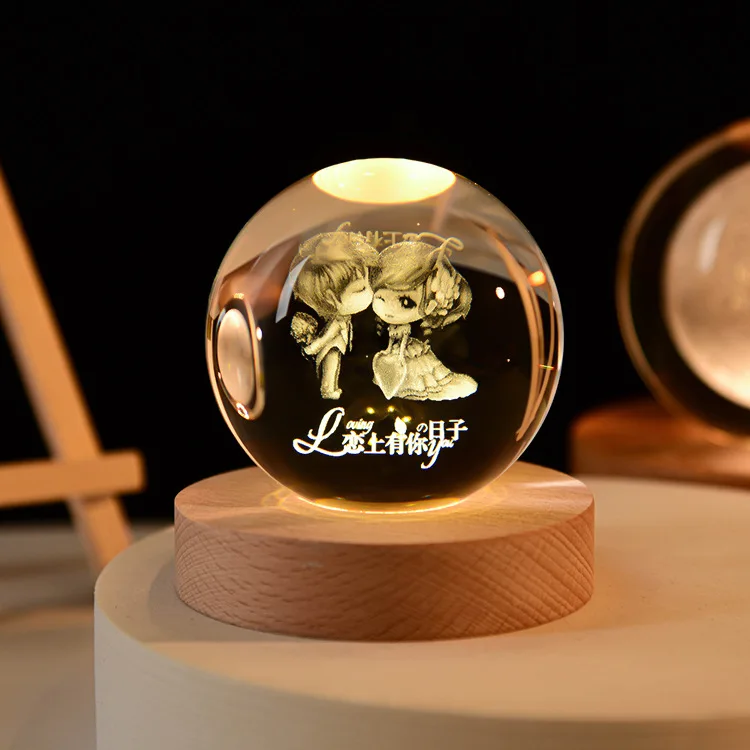 boule de cristal 3D système solaire gravé cadeau décoratif - Image 27