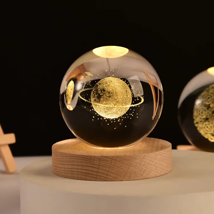 boule de cristal 3D système solaire gravé cadeau décoratif - Image 28