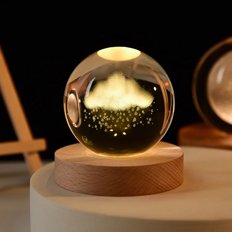 boule de cristal 3D système solaire gravé cadeau décoratif - Image 29