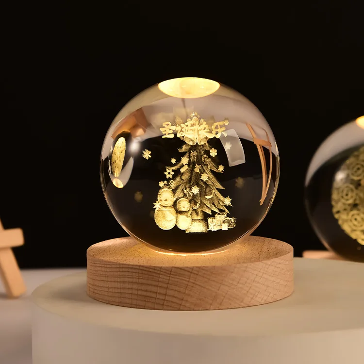 boule de cristal 3D système solaire gravé cadeau décoratif - Image 31