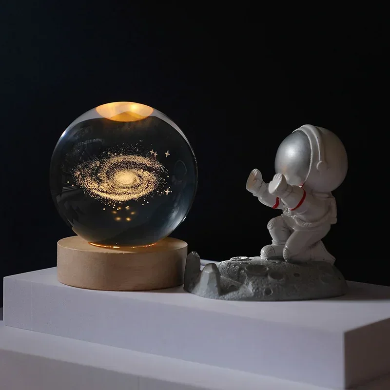 boule de cristal 3D système solaire planète lumineuse cadeau passionnés espace - Image 10
