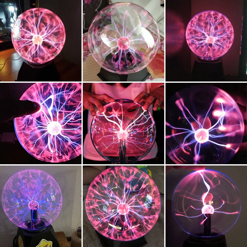 Boule de Plasma lampe tactile en cristal magique 220V LED veilleuse enfant veilleuse anniversaire noël enfants décor cadeau éclairage - Image 10