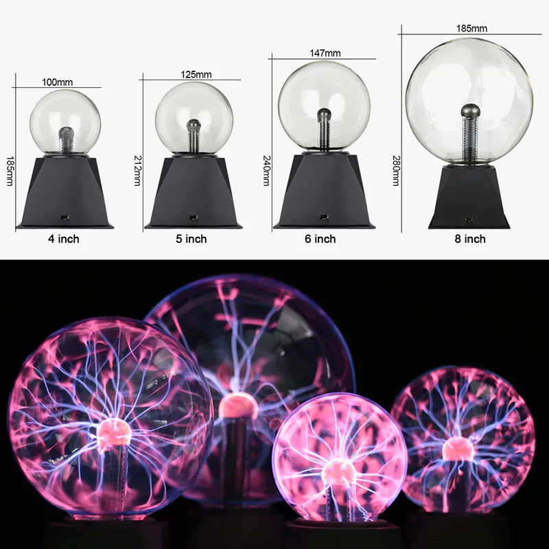 Boule de Plasma lampe tactile en cristal magique 220V LED veilleuse enfant veilleuse anniversaire noël enfants décor cadeau éclairage - Image 3