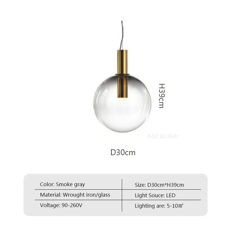 Boule nordique verre suspension LED couleur lampe translucide pour salon salle à manger Bar chambre chevet Luminaires décoratifs - Image 11