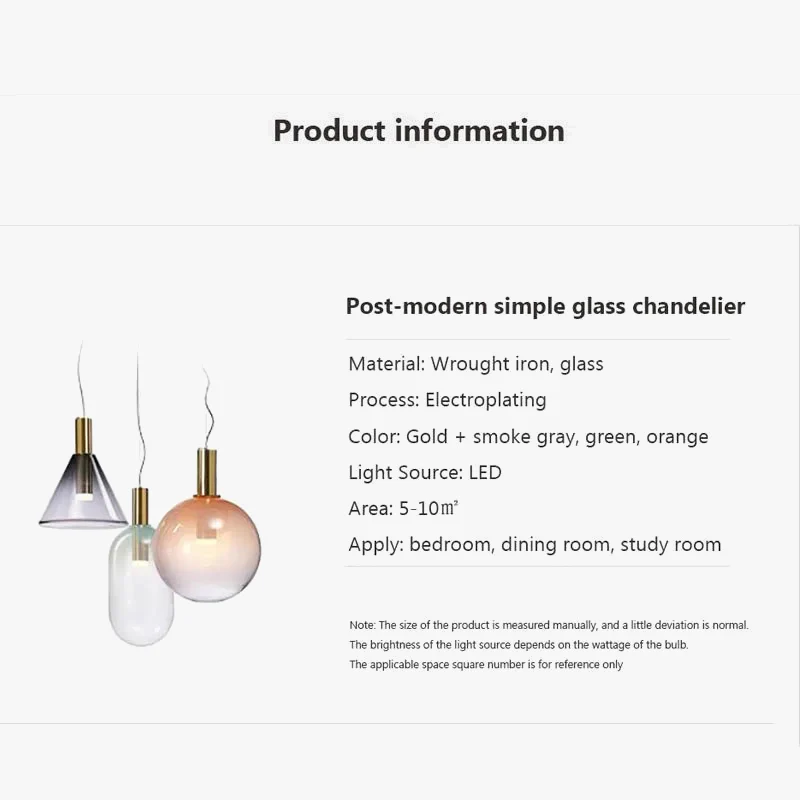 Boule nordique verre suspension LED couleur lampe translucide pour salon salle à manger Bar chambre chevet Luminaires décoratifs - Image 4