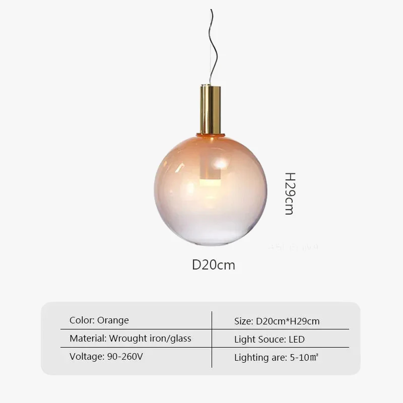 Boule nordique verre suspension LED couleur lampe translucide pour salon salle à manger Bar chambre chevet Luminaires décoratifs - Image 7