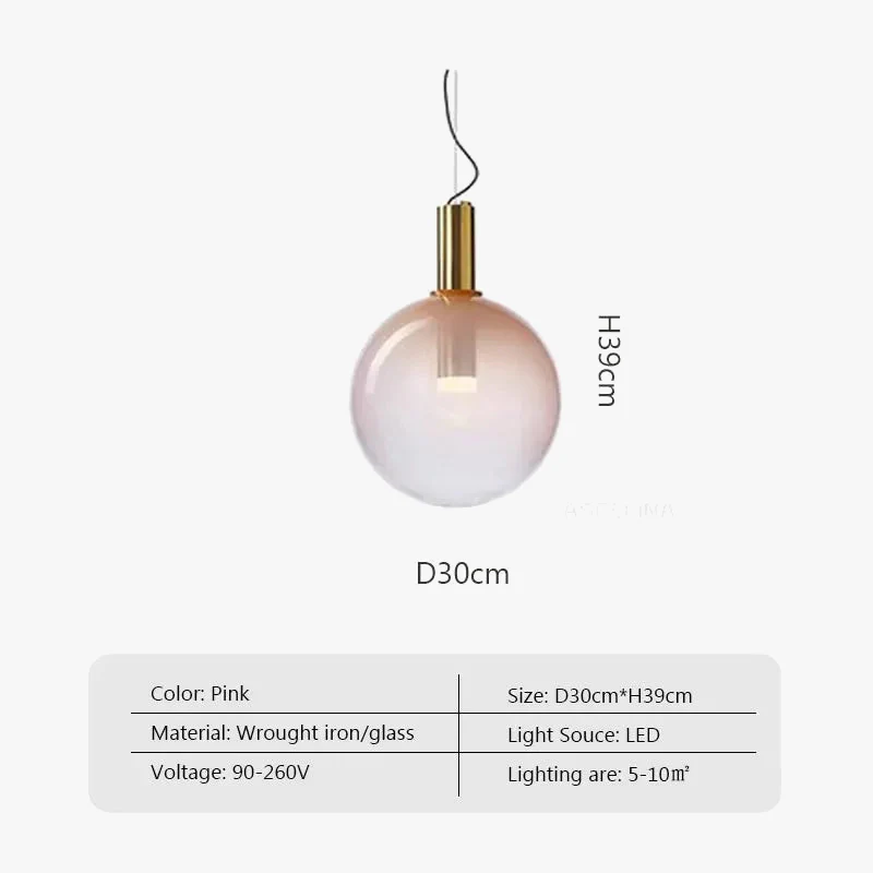 Boule nordique verre suspension LED couleur lampe translucide pour salon salle à manger Bar chambre chevet Luminaires décoratifs - Image 8