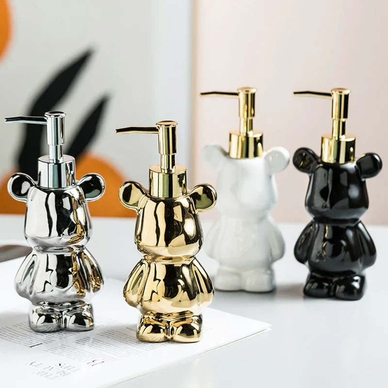 bouteille d'émulsion créative ours galvanisé distributeur 200 ml décoratif