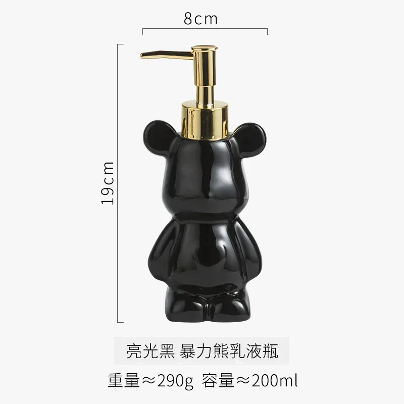 bouteille d'émulsion créative ours galvanisé distributeur 200 ml décoratif - Image 8