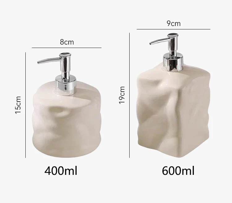 bouteille en céramique 600 ml pour lotion et savon désinfectant - Image 4