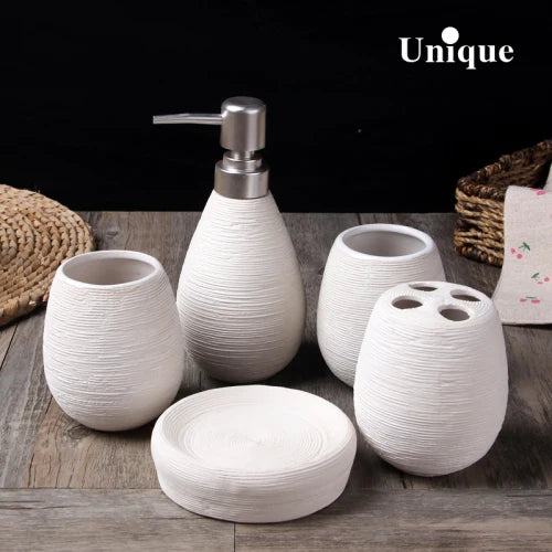 bouteille en céramique décorative pour salle de bain cinq pièces - Image 8