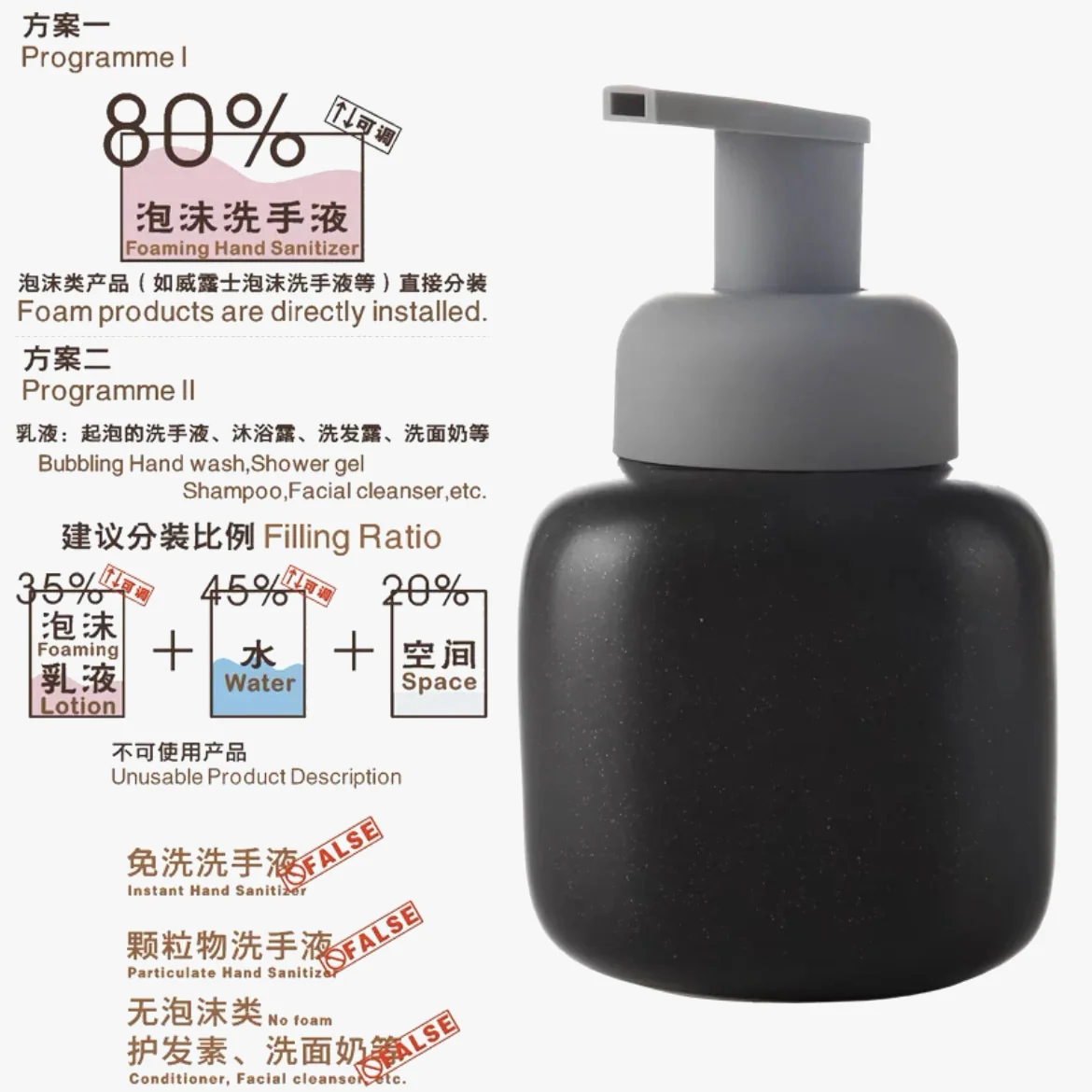 bouteille en céramique pour savon et gel douche portable - Image 10