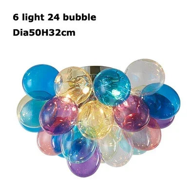 Colorful Bubble Chandelier Glass Pendant Lamp Ceiling Light Suspension Hanging Luminaire for Living Room Bedroom - Image 12