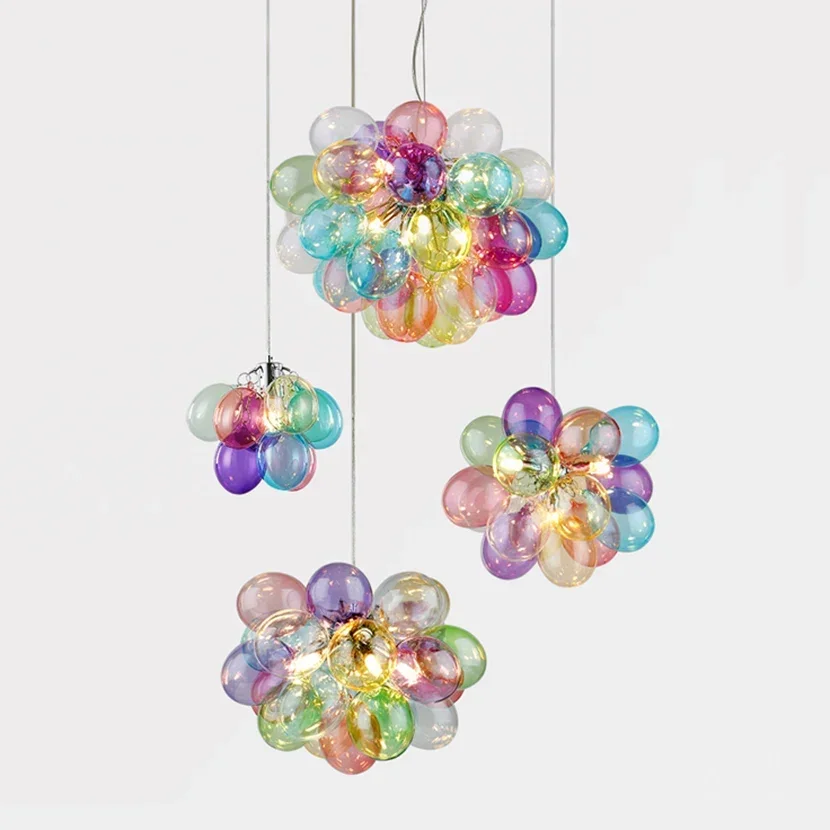 Colorful Bubble Chandelier Glass Pendant Lamp Ceiling Light Suspension Hanging Luminaire for Living Room Bedroom - Image 5