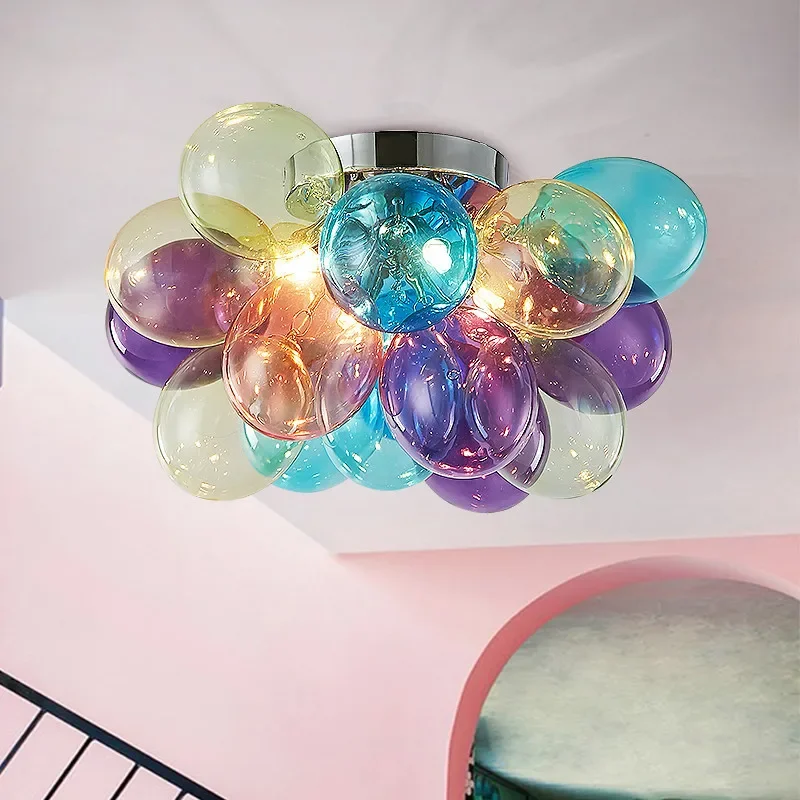 Colorful Bubble Chandelier Glass Pendant Lamp Ceiling Light Suspension Hanging Luminaire for Living Room Bedroom - Image 6
