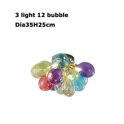 Colorful Bubble Chandelier Glass Pendant Lamp Ceiling Light Suspension Hanging Luminaire for Living Room Bedroom - Image 7