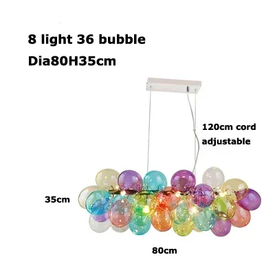 Colorful Bubble Chandelier Glass Pendant Lamp Ceiling Light Suspension Hanging Luminaire for Living Room Bedroom - Image 9