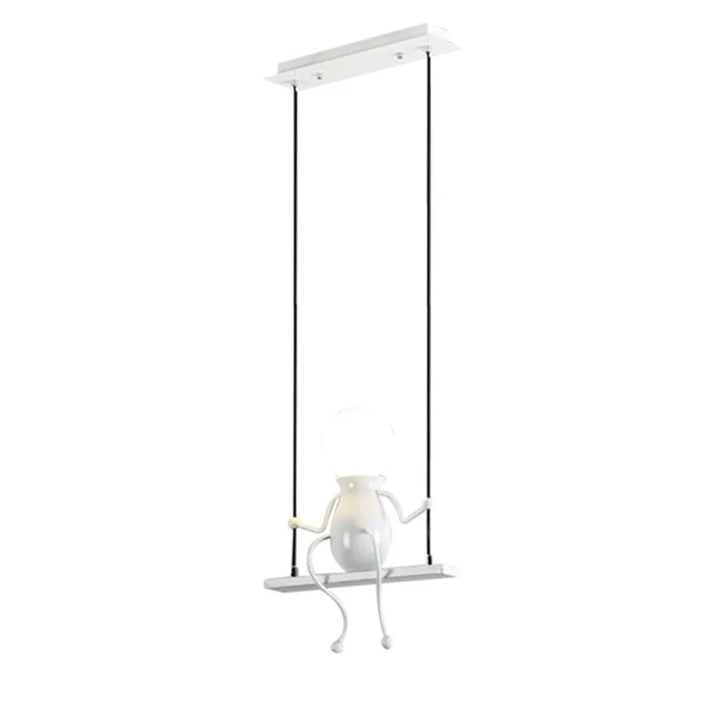 Créatif petit homme lustre dessin animé poupée lustre balançoire suspension Led plafonnier maison salon décoration E27 - Image 13