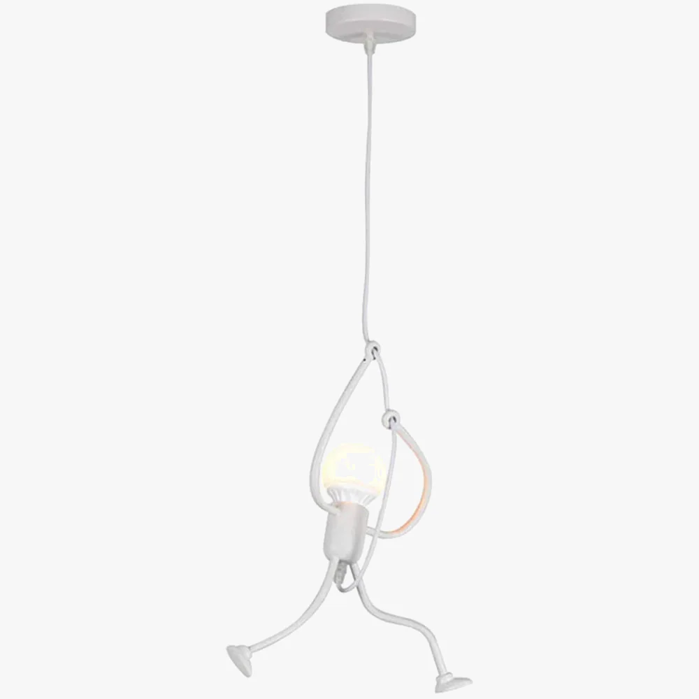 Créatif petit homme lustre dessin animé poupée lustre balançoire suspension Led plafonnier maison salon décoration E27 - Image 7