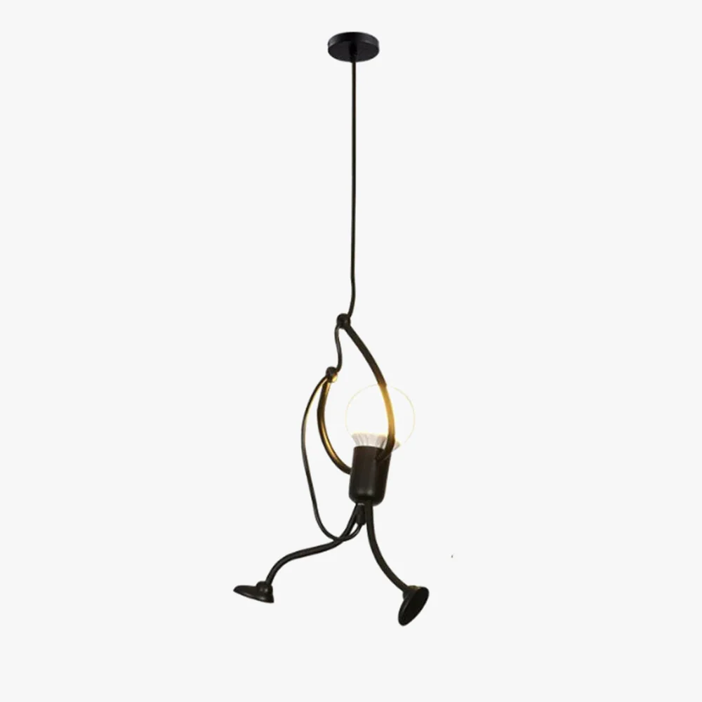 Créatif petit homme lustre dessin animé poupée lustre balançoire suspension Led plafonnier maison salon décoration E27 - Image 8
