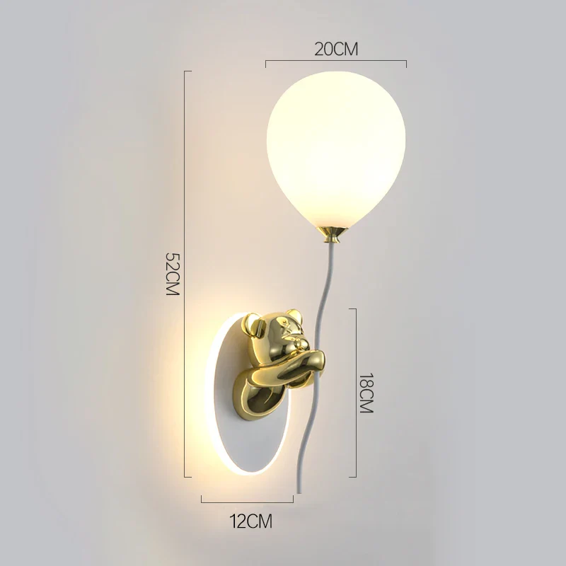 Creative and personalized cartoon children's room, bedroom, bedside wall lamp, artistic bear atmosphere wall light fixture - Image 10