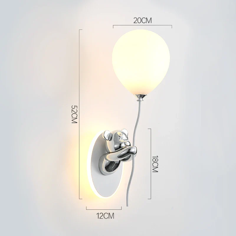 Creative and personalized cartoon children's room, bedroom, bedside wall lamp, artistic bear atmosphere wall light fixture - Image 11