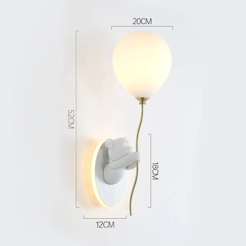 Creative and personalized cartoon children's room, bedroom, bedside wall lamp, artistic bear atmosphere wall light fixture - Image 12
