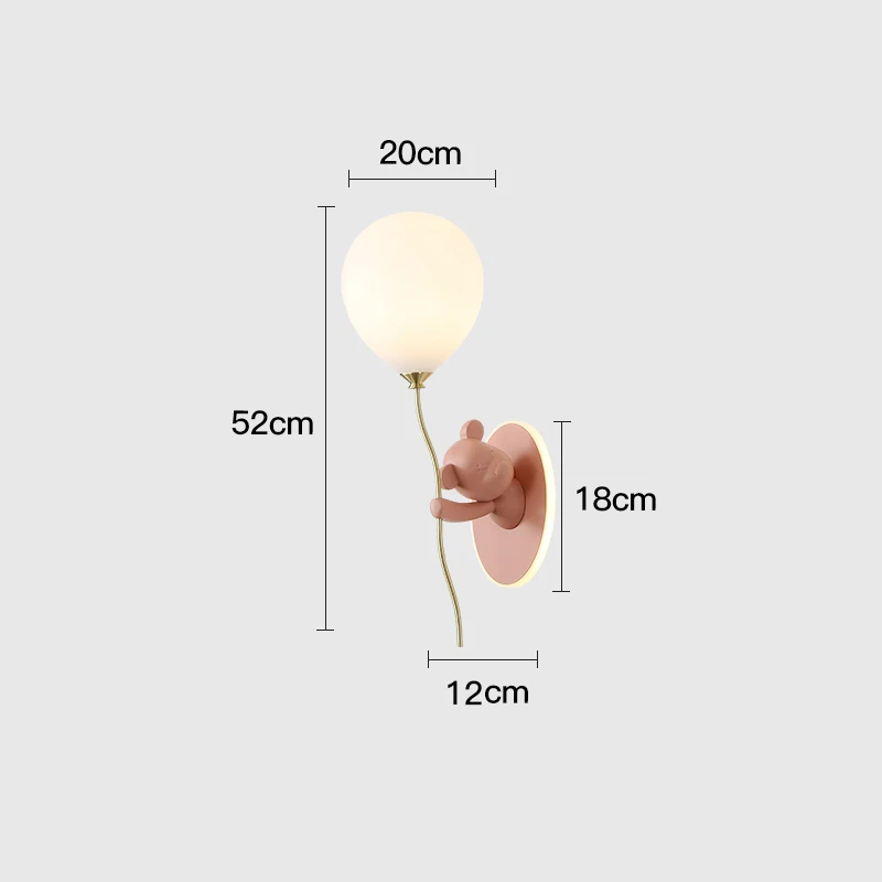 Creative and personalized cartoon children's room, bedroom, bedside wall lamp, artistic bear atmosphere wall light fixture - Image 13
