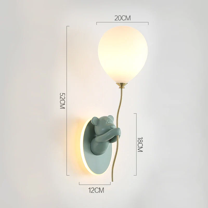 Creative and personalized cartoon children's room, bedroom, bedside wall lamp, artistic bear atmosphere wall light fixture - Image 7