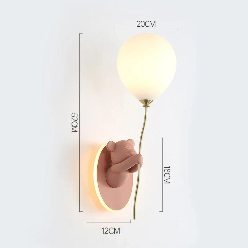 Creative and personalized cartoon children's room, bedroom, bedside wall lamp, artistic bear atmosphere wall light fixture - Image 8