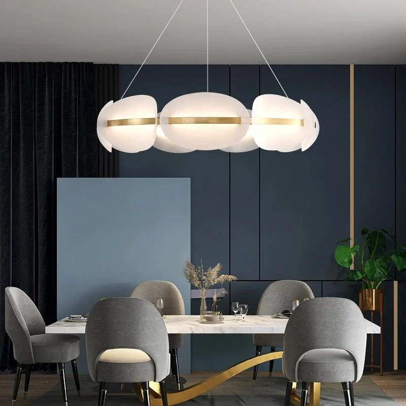 Creative Romantic Petals Acrylic Copper Pendant Lamp Modern Living Room, Bedroom, Cloakroom Decoration LED Pendant Lamp - Image 3
