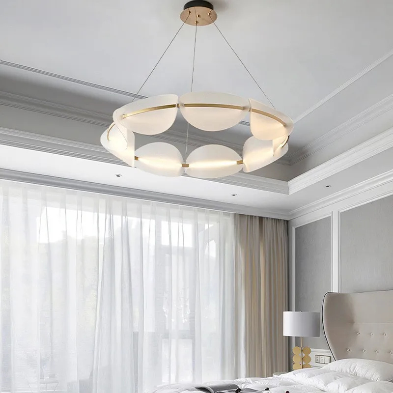 Creative Romantic Petals Acrylic Copper Pendant Lamp Modern Living Room, Bedroom, Cloakroom Decoration LED Pendant Lamp - Image 4