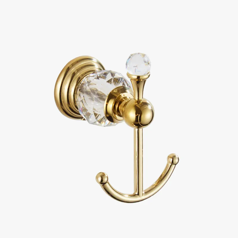 crochet en cristal et acier inoxydable pour salle de bain