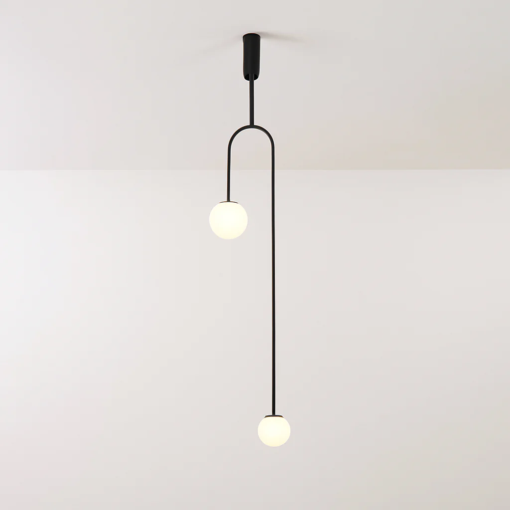 Danmark Geometric Line Chandelier Nordic Arc Suspension Lamp Ceiling Hanging Fxiture for Living Room,Dining Room - Image 2