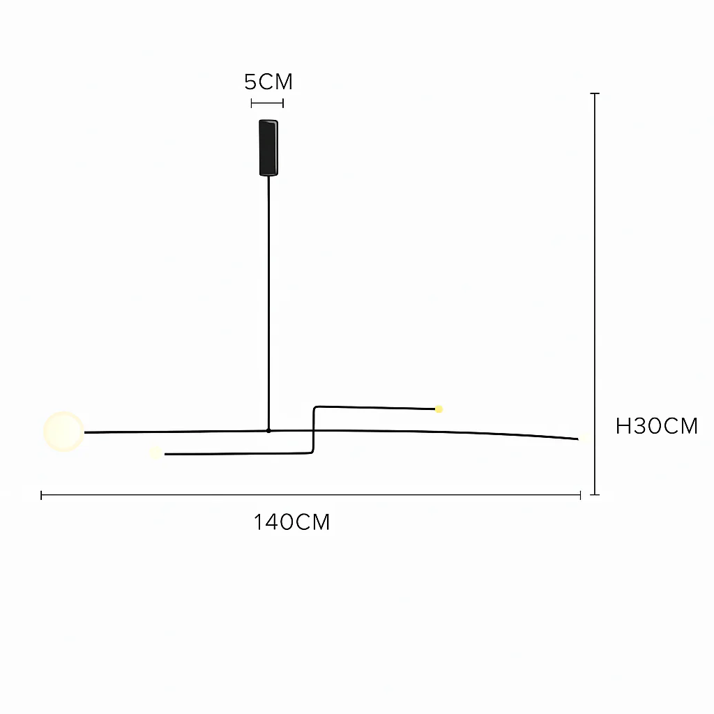 Danmark Geometric Line Chandelier Nordic Arc Suspension Lamp Ceiling Hanging Fxiture for Living Room,Dining Room - Image 8