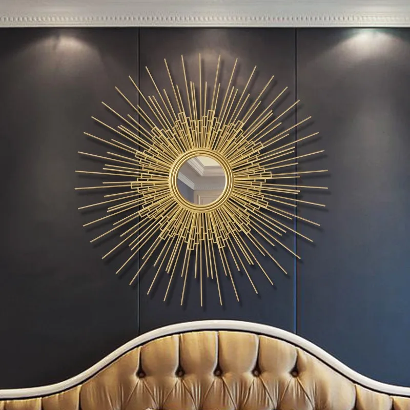 décoration murale en fer forgé avec miroir fleur décoratif - Image 2