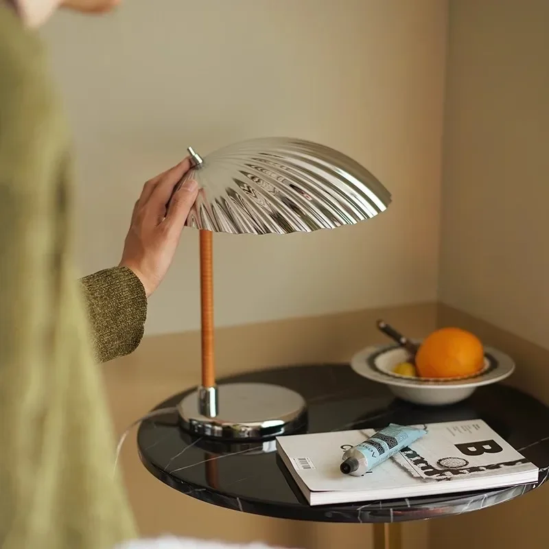 Denmark Designer Vintage Shell High Quality Led Table Lamp Desk Light Copper Chrome Close to Original - Image 3