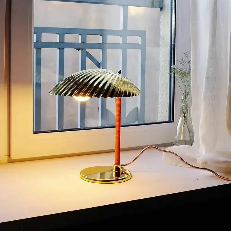 Denmark Designer Vintage Shell High Quality Led Table Lamp Desk Light Copper Chrome Close to Original - Image 4