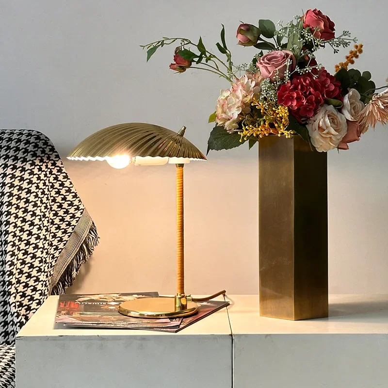 Denmark Designer Vintage Shell High Quality Led Table Lamp Desk Light Copper Chrome Close to Original - Image 5