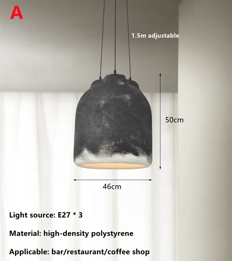 Designer Dining Room Wabi Sabi Chandelier Coffee Model House Personality LED Decor Light Creative Table Bar Kitchen Pendant Lamp - Image 7
