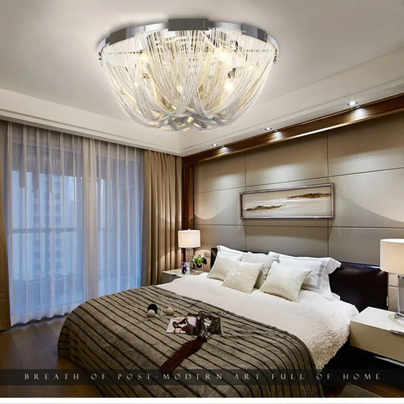 Designer LED Deiling Light Handmade Tassel Aluminum Chain Ceiling Light, Suitable For Living Room/Bedroom Home Decoration Lights - Image 4