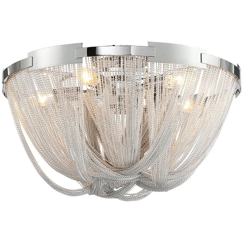 Designer LED Deiling Light Handmade Tassel Aluminum Chain Ceiling Light, Suitable For Living Room/Bedroom Home Decoration Lights - Image 6