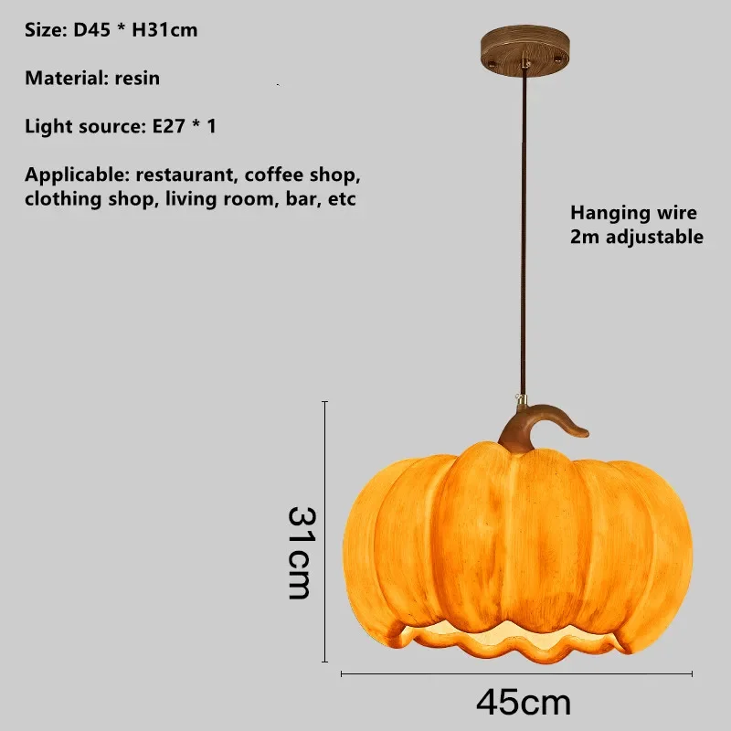 Designer Restaurant Island LED Chandelier Retro Resin Pumpkin Lamp Bedroom Wabi Sabi Pendant Lamps Home Decoration Light Fixture - Image 11