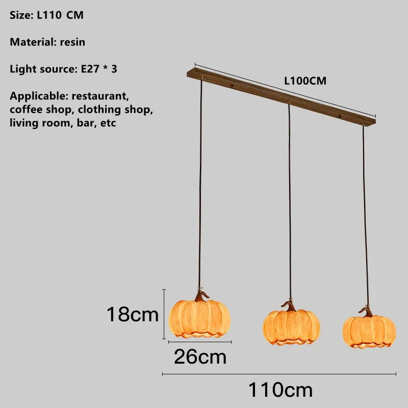 Designer Restaurant Island LED Chandelier Retro Resin Pumpkin Lamp Bedroom Wabi Sabi Pendant Lamps Home Decoration Light Fixture - Image 12